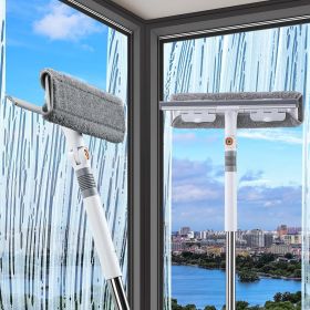 126'' Squeegee for Window Cleaning, 2-in-1 Window Cleaner Tool with Extension Pole