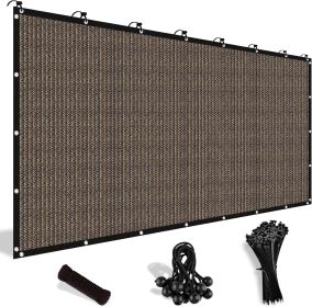 90% Sun Shade Cloth with Grommets, 8' X 12' Pergola Shade Cover Canopy, Mesh Tarp Sun Screens for Patio, Outdoor, Garden, Backyard, Mocha